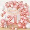 100pcs 21st Birthday Decorations for Her, 21st Birthday Balloons 18/12/10/5 Inches (Rose Gold)